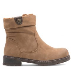 Botki Clara Barson. Brązowe botki damskie Clara Barson, bez obcasa, na płaskiej podeszwie, bez zapięcia. Za 159.99 zł.