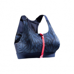 Stanik fitness kardio 900. Niebieskie biustonosze sportowe damskie DOMYOS, bez wzorów, z elastanu. W wyprzedaży za 54.99 zł.