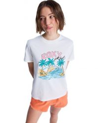Koszulka z krótkim rękawem dla Kobiety OCEANREGULAR POSTER Biały. Białe t-shirty damskie Roxy, m, bez wzorów, z bawełny, bez kołnierzyka. Za 69.99 zł.