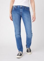 DAMSKIE SPODNIE JEANSOWE WRANGLER SLIM MORE BLUES W28L-KG-53S 112128402. Spodnie materiałowe damskie Wrangler, bez wzorów, z jeansu. Za 209.99 zł.