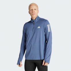 Kurtka Own the Run Half-Zip. Niebieskie kurtki męskie Adidas, xl, bez wzorów, sportowe, bez kaptura. Za 129.99 zł.