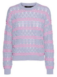 Vero Moda Sweter w kolorze błękitno-różowym rozmiar: S. Niebieskie swetry klasyczne damskie Vero Moda, s, ze splotem, bez kołnierzyka. Za 83.42 zł.