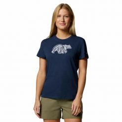 Koszulka techniczna damska Columbia Ruby Springs Graphic Fit Short Sleeve. Niebieskie t-shirty damskie Columbia, l, bez wzorów, bez kołnierzyka. Za 93.09 zł.