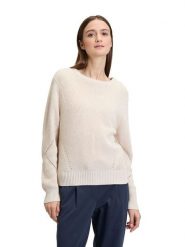 BETTY & CO Sweter w kolorze kremowym rozmiar: 44. Brązowe swetry klasyczne damskie Betty & Co., z bawełny, bez kołnierzyka. Za 130.99 zł.