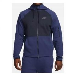 Bluza sportowa męska Nike Tech Fleece. Niebieskie bluzy sportowe męskie Nike, m, ze splotem. Za 409.99 zł.