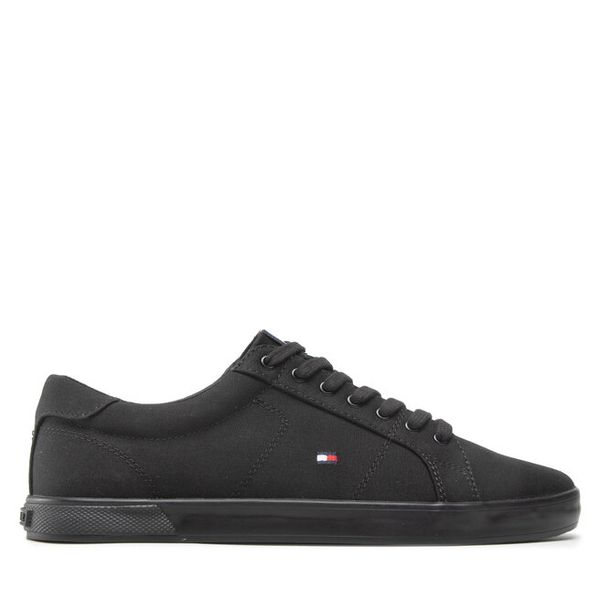 Tenisówki Tommy Hilfiger. Czarne trampki i tenisówki męskie Tommy Hilfiger, bez wzorów, bez zapięcia. Za 199.99 zł.