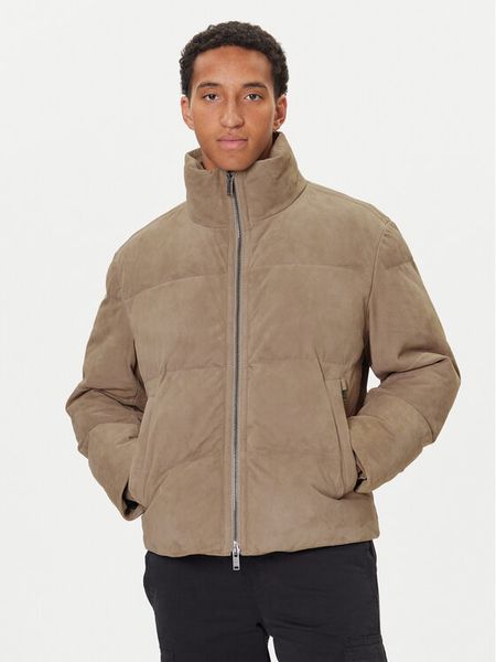 BOSS Kurtka skórzana Jocamp 50547546 Beżowy Relaxed Fit. Brązowe kurtki męskie Boss, m, bez wzorów, ze skóry, bez kaptura. Za 1,719.00 zł.