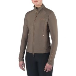 Damska techniczna koszulka polo do jazdy konnej z długim rękawem HORKA Excellenc. Brązowe bluzki damskie HORKA, bez wzorów, z materiału, sportowe, bez kołnierzyka, bez ramiączek. Za 326.50 zł.