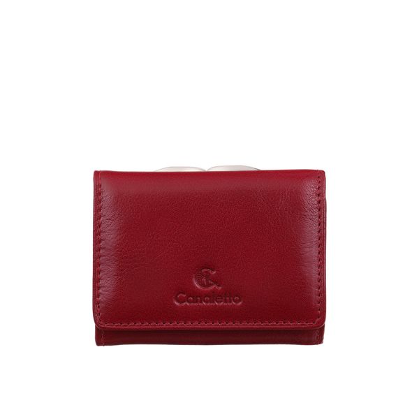 Mały czerwony portfel damski Canaletto z naturalnej skóry licowej z RFID – elegancja i bezpieczeństwo PD2000cs165 RFID. Czerwone portfele damskie bez wzorów, ze skóry. Za 156.00 zł.