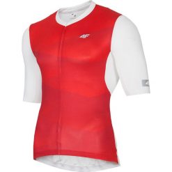 Koszulka rowerowa męska RKM152 - czerwony allover. Czerwone t-shirty sportowe męskie 4f, m, z elastanu, bez ramiączek, rowerowe. W wyprzedaży za 69.99 zł.