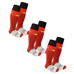 Skarpety piłkarskie C164 czerwone 3 pary. Czarne skarpetki męskie Legea, bez wzorów. W wyprzedaży za 76.50 zł.