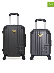 Les P´tites Bombes 2-częściowy zestaw w kolorze antracytowym rozmiar: onesize. Czarne walizki bez wzorów, z materiału. Za 217.99 zł.