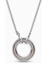 Pandora Srebrny naszyjnik z zawieszką - dł. 45 cm rozmiar: onesize. Szare naszyjniki damskie Pandora, srebrne. Za 455.95 zł.