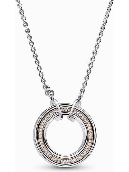 Pandora Srebrny naszyjnik z zawieszką - dł. 45 cm rozmiar: onesize. Szare naszyjniki damskie Pandora, srebrne. Za 455.95 zł.