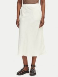 Gant Spódnica midi 4400231 Biały Regular Fit. Białe spódniczki damskie Gant, bez wzorów, ze lnu, midi. Za 631.99 zł.