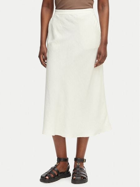 Gant Spódnica midi 4400231 Biały Regular Fit. Białe spódniczki damskie Gant, bez wzorów, ze lnu, midi. Za 631.99 zł.