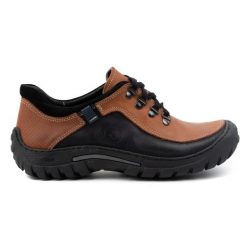 KOMODO Buty męskie trekkingowe skóra 917K ceglane wielokolorowe. Czerwone buty trekkingowe męskie ze skóry, bez zapięcia. Za 362.62 zł.