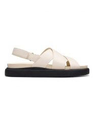 Clarks Skórzane sandały "Aristella Sun" w kolorze kremowym rozmiar: 37,5. Brązowe sandały damskie Clarks, bez wzorów, bez obcasa. Za 214.19 zł.