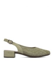 Rieker Czółenka CEO-47060-52 Zielony jasny. Zielone czółenka damskie Rieker, bez wzorów, z materiału, bez obcasa. Za 299.99 zł.