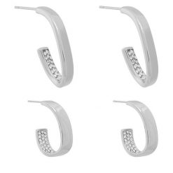 Kolczyki Guess. Szare kolczyki damskie Guess, srebrne. Za 299.99 zł.