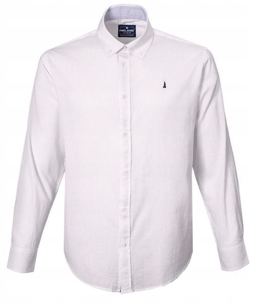 Lekka, Bawełniana Koszula Męska - Pako Jeans - Prosty Krój, Biała. Białe koszule męskie Pako Jeans, na lato, l, bez wzorów, z bawełny, bez kołnierzyka, bez ramiączek. Za 189.00 zł.