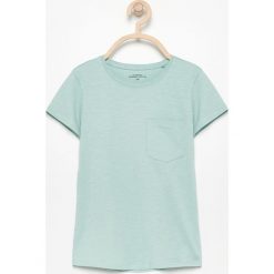 T-shirt z bawełny organicznej - Zielony. Zielone koszulki dziewczęce Reserved, l, bez wzorów, z bawełny, bez kołnierzyka. Za 39.99 zł.