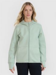 4F Bluza dresowa rozpinana z kapturem damska - miętowa XXL. Niebieskie bluzy sportowe damskie 4f, uniwersalny, z dresówki. W wyprzedaży za 169.99 zł.