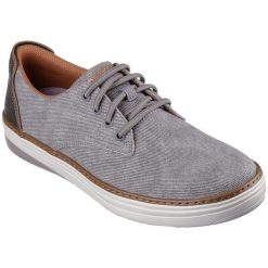 Buty sportowe męskie Skechers Hyland Ratner. Szare buty sportowe na co dzień męskie Skechers, z materiału, bez zapięcia, trekkingowe. Za 390.00 zł.