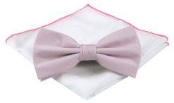 Mucha Męska z Poszetką (Zestaw) - Chattier - Perłowy Róż. Czerwone krawaty i muchy męskie Chattier, bez wzorów, eleganckie. Za 59.00 zł.