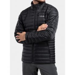 Kurtka puchowa męska Rab Microlight Jacket. Czarne kurtki męskie RAB, m, bez wzorów, z puchu, sportowe, bez kaptura. Za 608.99 zł.