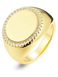 Les Favorites Pozłacany pierścionek z cyrkoniami rozmiar: 56. Żółte pierścionki damskie Les Favorites, z cyrkonią, pozłacane. Za 252.99 zł.