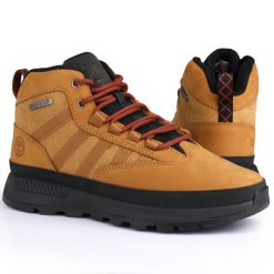 Buty męskie Timberland Euro Trekker Mid Leather. Czarne buty trekkingowe męskie Timberland, na zimę, bez zapięcia, trekkingowe. Za 399.99 zł.