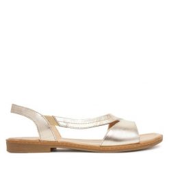 Sandały Lasocki. Żółte sandały damskie Lasocki, bez wzorów, bez obcasa, na płaskiej podeszwie. Za 149.99 zł.