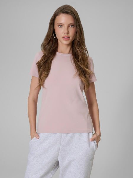 T-shirt slim gładki damski 4F 4FRSS26TTSHF3628. Szare t-shirty damskie 4f, uniwersalny, bez wzorów, z bawełny, bez kołnierzyka. Za 49.99 zł.