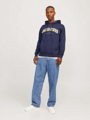 Jack & Jones Bluza "Caleb" w kolorze granatowym rozmiar: L. Niebieskie bluzy z kapturem męskie Jack & Jones, l, z bawełny. Za 113.63 zł.