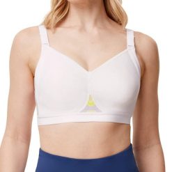 Stanik do biegania Gravity Lite z wysoki poziomem podtrzymywania. Białe biustonosze TRIACTION, bez wzorów, z elastanu. Za 282.00 zł.