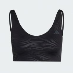 Biustonosz z grafiką i lekkim wsparciem All Me Essentials. Czarne biustonosze sportowe damskie Adidas, bez wzorów, z dzianiny. Za 199.00 zł.