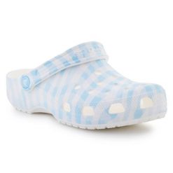 Klapki Crocs Classic Gingham Clog 211006-16S białe. Białe klapki damskie bez wzorów, bez obcasa. Za 476.57 zł.