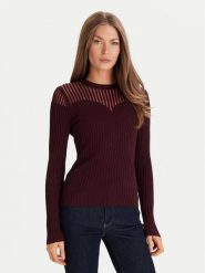 Morgan Sweter 252-MAMDO Bordowy Slim Fit. Czerwone swetry klasyczne damskie Morgan, s, z wiskozy, bez kołnierzyka. Za 190.41 zł.
