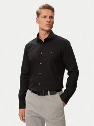 Tommy Hilfiger Koszula MW0MW43122 Czarny Slim Fit. Czarne koszule męskie Tommy Hilfiger, m, bez wzorów, z bawełny, bez kołnierzyka, bez ramiączek. Za 369.99 zł.