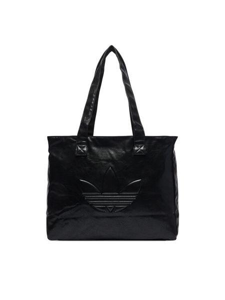 Adidas Torebka Shopper Metallic Pu Bag KR1565 Czarny. Czarne shopper bag damskie Adidas, bez wzorów, ze skóry, bez dodatków. Za 239.99 zł.