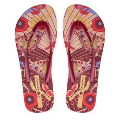 Japonki Ipanema. Czerwone klapki damskie Ipanema, bez wzorów, bez obcasa. Za 89.99 zł.