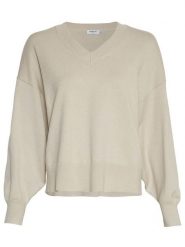 MOSS COPENHAGEN Sweter "Hanalise Rachelle" w kolorze beżowym rozmiar: S/M. Brązowe swetry klasyczne damskie MOSS COPENHAGEN, m, z wiskozy, bez kołnierzyka. Za 140.53 zł.