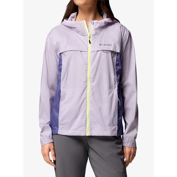 Kurtka wiatrówka damska Columbia Crested Canyon Windbreaker. Fioletowe kurtki damskie Columbia, bez wzorów, z softshellu, bez kaptura. Za 324.49 zł.