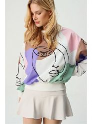 Trend Alacati Bluza w kolorze białym ze wzorem rozmiar: L. Białe bluzy bez kaptura damskie Trend Alacati, l. Za 60.99 zł.