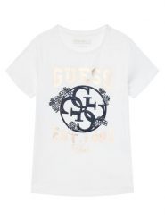 Guess T-Shirt J5YI25 K6YW4 Biały Regular Fit. Białe koszulki dziewczęce Guess, z aplikacjami, z bawełny, bez ramiączek. Za 69.00 zł.