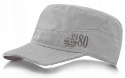 Czapka z Prostym Daszkiem (Patrolówka) - Pako Jeans - Popielata. Szare czapki męskie Pako Jeans, na lato, bez wzorów, z bawełny. Za 55.00 zł.