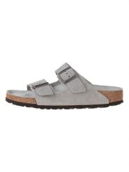 Birkenstock Skórzane klapki w kolorze szarym rozmiar: 36. Szare klapki damskie Birkenstock, bez wzorów, bez obcasa. Za 339.95 zł.