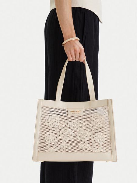 Nine West Torebka CEO-Wall Street Glow-KY319 Beżowy. Brązowe torebki klasyczne damskie Nine West, bez wzorów, z materiału, bez dodatków. Za 289.99 zł.