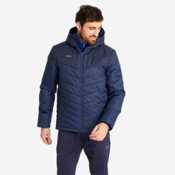 Krótka kurtka do piłki nożnej Kipsta. Niebieskie kurtki męskie KIPSTA, xs, bez wzorów, sportowe, bez kaptura. Za 279.99 zł.